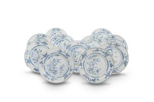 A set of eleven Chinese Export blue and white plates, Qianlong period (1735-1796)