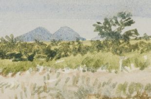 Adolph Jentsch; Velt (sic) with Distant Mountains, SW Africa