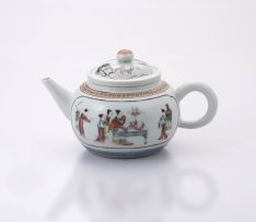 A Chinese ‘famille-rose’ teapot and cover, Qing Dynasty, late 18th/early 19th century