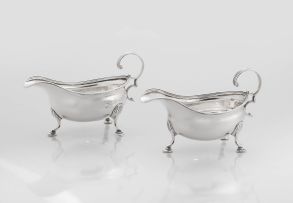 A pair of William IV silver sauce boats, Joseph and John Angell, London, 1842