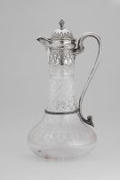 A Victorian silver-mounted glass claret jug, Horace Woodward & Co, Birmingham, 1881