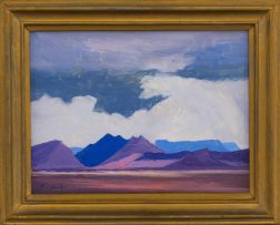 Jacob Hendrik Pierneef; Landscape with Mountains and Clouds