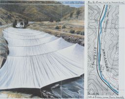 Christo and Jeanne-Claude; Over the River, Project for the Arkansas River, State of Colorado, Cotopaxi, Texas