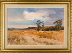 Christopher Tugwell; Farm Landscape with Cattle