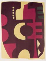 Hannes Harrs; Abstract in Maroon and Beige