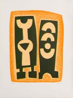 Hannes Harrs; Abstract in Orange and Green