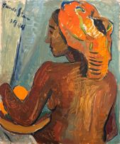 Irma Stern; Woman with Orange Headscarf