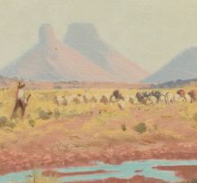 Willem Hermanus Coetzer; Herdsman in a Landscape