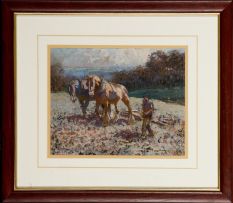 Edgar Downs; Ploughing, a pair