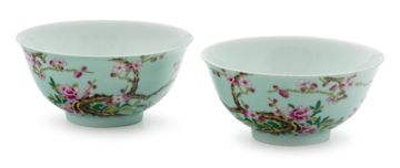 A pair of Chinese ‘famille-verte’ bowls, Uzhi marks, late Qing/early Republic Period
