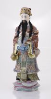A Chinese polychrome enamelled figure of Fu