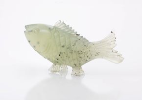 A Chinese jade carving of a fish