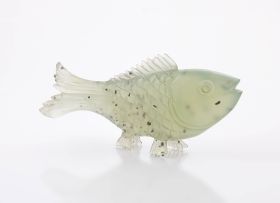A Chinese jade carving of a fish