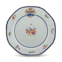 A Chinese Export famille-rose Armorial plate, 1785-1791