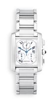 Gentleman's stainless steel Tank Chronograph Cartier wristwatch, Ref 2303, circa 1999