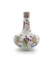 A Chinese ‘famille-rose’ bottle vase, Qing Dynasty, 19th century