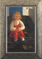 Marjorie Wallace; Sitting on the Steps