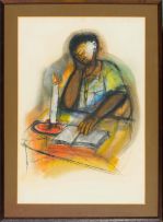Godfrey Ndaba; Woman Reading by Candlelight