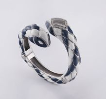 Roberto Cavalli blue and enamel 'Snake Star' wrist watch, 2010