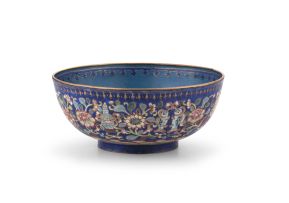 A Chinese polychrome enamel bowl, Qing Dynasty, 19th century