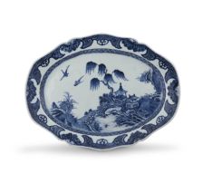 A Chinese Export blue and white Nanking dish, Qing Dynasty, 18th century