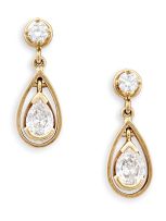 Pair of diamond and gold pendant earrings