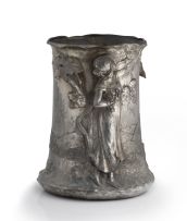 A German Art Nouveau pewter two-handled wine cooler, probably WMF, early 20th century
