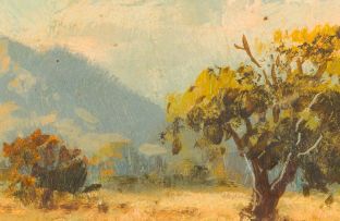 Otto Klar; Landscape with Trees and Mountains