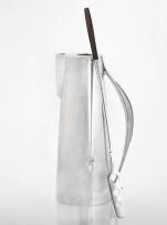 A Danish Art Deco silver and rosewood ice pitcher and paddle, Hans Bunde for Cohr, Copenhagen, 1950s