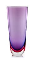 A Seguso clear, purple and crimson sommerso glass vase, Murano, 1960s
