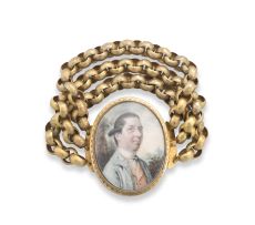 19th century portrait miniature and gold bracelet