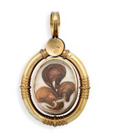 Gold Archaeological Revival mourning locket/pendant, 19th century