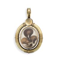 Gold Archaeological Revival mourning locket/pendant, 19th century