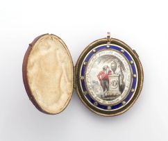 Georgian mourning enamel and diamond miniature