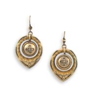 Pair of Victorian gold pendant earrings