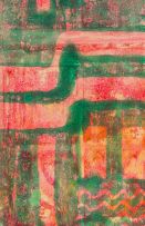 Bettie Cilliers-Barnard; Abstract in Red and Green