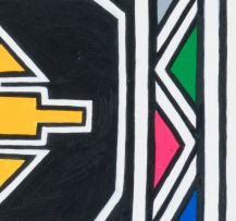 Esther Mahlangu; Ndebele Design with Yellow Centre