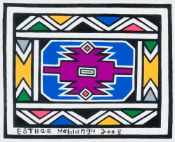 Esther Mahlangu; Ndebele Design with Purple Centre