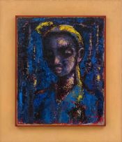 Gerard Sekoto; Portrait Bleu (Girl)
