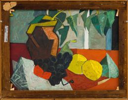 Erik Laubscher; Still Life with Papaya, recto; Still Life with Lemons, verso