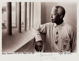 Jürgen Schadeberg; Nelson Mandela in his Cell on Robben Island, 1994