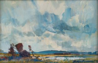 Anton Benzon; Landscape with Clouds
