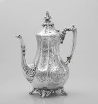 A Victorian silver coffee pot, Henry Holland, London, 1874