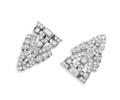 Pair of diamond dress clips