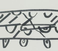 Karel Nel; Memory Drawing: Ceremonial Seat in the Form of an Alligator’s Head