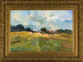 Errol Boyley; Farmstead with Figures and Livestock