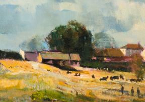 Errol Boyley; Farmstead with Figures and Livestock