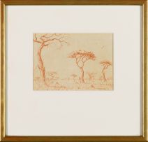 Willem Hermanus Coetzer; Landscape with Trees