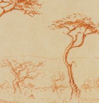 Willem Hermanus Coetzer; Landscape with Trees