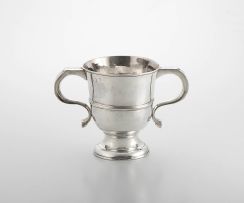 A George II silver two-handled loving cup, maker’s marks worn, London, 1746